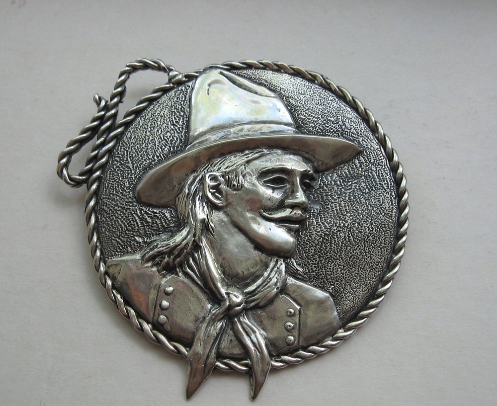 Hartmans Durango Sterling Silver Confederate General Soldier Cowboy Pin Badge
