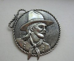 Hartmans Durango Sterling Silver Confederate General Soldier Cowboy Pin Badge