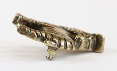 VTG Standing Zebra Brooch Pin Gold Tone Etched Stripes Statement Jewelry Africa
