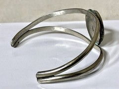 Alpaca Mexico Silver Cuff Bracelet Turquoise Adjustable