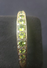 Lovely 9KT Solid Yellow Gold with Peridot Bangle Bracelet – English