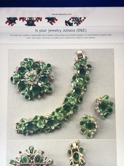 Vintage Verified JULIANA Clamper Bracelet Brooch Earrings Blue Givre Glass
