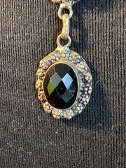 Vintage .925 Sterling Silver and Black Onyx Gothic Bib Necklace