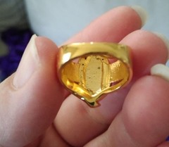 Vintage 14k Gold Over Silver Fancy Cluster Cocktail CZ Diamond Accent Ring sz 6