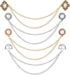 Vintage Sweater Shawl Chain Clips 4 Pcs Antique Cardigan Collar Holders Decorati