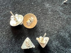 Lot 8 Vintage Sterling Silver Turquoise Onyx , etc Studs & Small Earrings