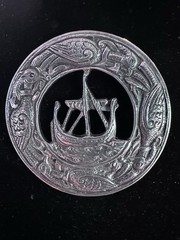 BEAUTIFUL Antique Sterling Silver VIKING/CELTIC ship brooch.