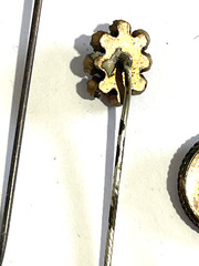Antique Victorian Lot of 3 Stick Pins with Semi Precious Metal & stone
