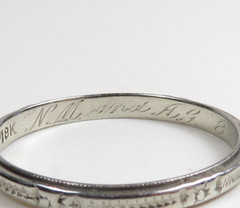 Antique Art Deco Mfg L 18KW Wedding Band Ring Size 7 UK-N1/2 width 2.13 MM 1920s