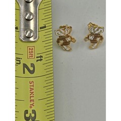 Bucky Badger Earrings Madison Wisconsin Pin Gold Football Sports 1/2in Vintage