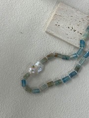 High-quality Baroque Pearls Turquois Stone Necklace Fine pearl necklace vintage