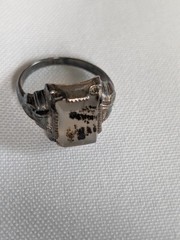 Vintage Sterling Silver Art Deco Moss Agate Ring Size 5