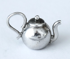 Sterling Teapot Charm Vintage Silver Tea Party Kettle Cute Small Tiny