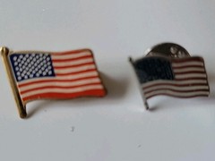 250th Ready~Lot Of 3~American Flags Lapel Pins & USA Rhinestone Pin~ Patriotic