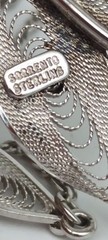 Vintage Sorrento Sterling Silver Hematite Filigree Necklace and Brooch Set
