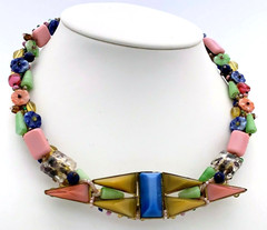 UNIQUE MIXED MEDIA ARTISAN STATEMENT NECKLACE