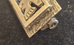 Vintage 925 Sterling Silver 10K Gold Mayan Aztec Figural Bar Brooch Pin 6 Grams