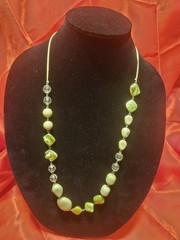 Vtg Lucite Beads BOHO Free Form Irregular Size 30″ Corded Lobster Claw 18462