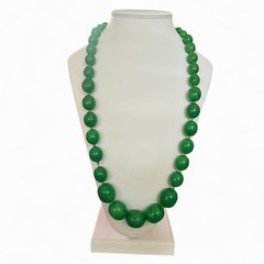 1950s–1960s Mid-Century Modern “Green Goddess” Marbled Lucite Necklace