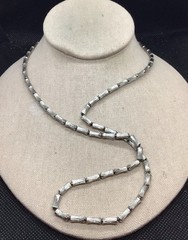 Vintage Silver Tone Costume Long & Unique Necklace-Strung On Chain 26″ G195