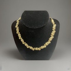 Vtg Signed CORO Gold tone Textured Choker Necklace Gorgeous Designer JEWLERY