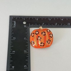 Ladies Orange Enamel Pumpkin Rhinestone Gold Tone Fall Autumn Brooch Pin