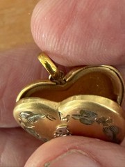 Vintage 1/20 14k Gold-Filled Heart Locket with I Love You