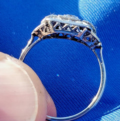 NATURAL EARTH MINED DIAMOND Original Antique Engagement Ring Deco Solitaire 14K