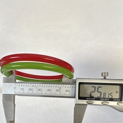 Vintage Bakelite Multi Translucent Red and Lime Green Set of 2 Bangle Bracelets