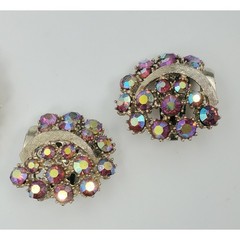 Vintage Mode-Art Art Arthur Pepper Aurora Borealis Brooch & Clip On Earrings Set