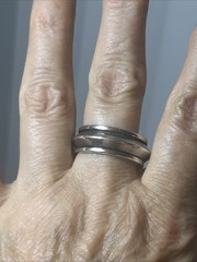 56. Vintage Modern Sterling Silver 925 Carinated Spinner Band Ring 10.2g, 10.25s