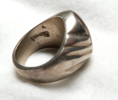 VINTAGE NAVAJO STERLING SILVER TIGER’S EYE HEAVY RING ~SIZE 8~ MEXICO 925 ~ 24GR