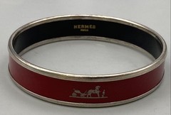 Hermes vintage bangle bracelet STERLING SILVER Rogue Color