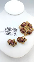 Vintage JULIANA Earring Brooch SET Stippled Egg Spring VERIFIED