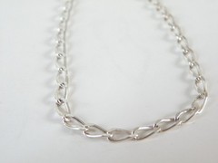 Vintage Italy Sterling Silver 925 Paperclip Rolo Chain Link Necklace 24″