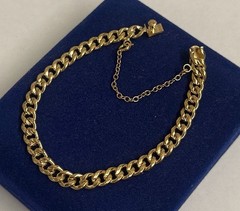 STUNNING! 14.5g 12k Gold Filled Detail Cuban Curb Link Bracelet 7.2″ Gf Vtg 6mm