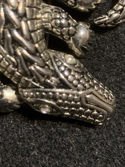 Vintage Silver Alligator Crocodile Brooch Pin Endangered Species Silver Tone