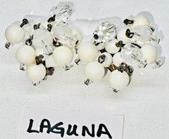 LOT-10 PAIR VINTAGE CLUSTER BEAD EARRINGS-CRYSTAL-RS-GLASS-LUCITE-CLIP & PIERCED