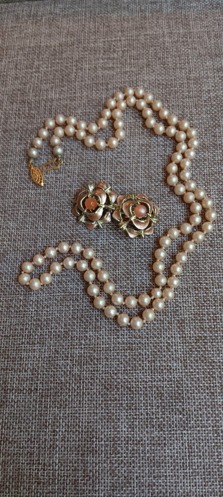 Judy Lee Signed Faux Pearl Curated Costume Jewelry Set Demi Parure 1960 Earrings