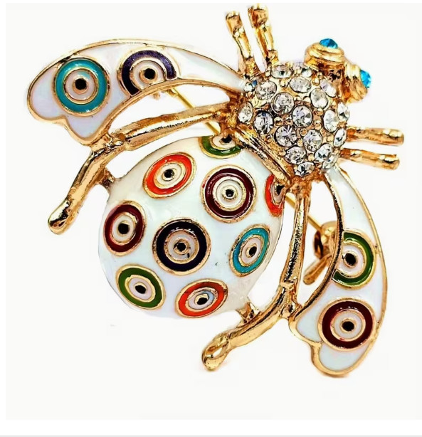 BROOCH- Baroque Luxury Multicolor Insect, Rhinestone Accents Design
