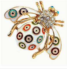 BROOCH- Baroque Luxury Multicolor Insect, Rhinestone Accents Design