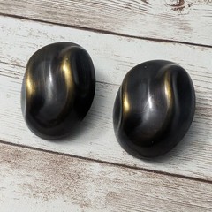 Vintage Clip On Earrings – Extra Large Metal Dark Brown & Brass Tones