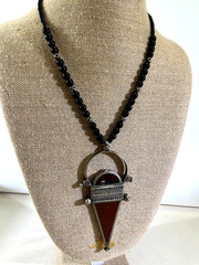VTG Tuareg Tribal Necklace Natural Stone Pendant Ethnic Boho Moroccan DS51