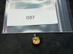 0.70g Vintage Sterling Silver 925 Pendant Yellow Faceted Cushion Solitaire M