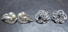 MCM Vintage Clip Earrings Jewelry Lot ~ Mid Century Rhinestone Glamour ~ 25 Pair