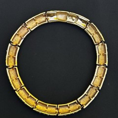 Vintage Swarovski Gold Tone Crystal Floral Link Necklace 16” Signed Swan Retired