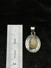 Handmade Sterling Silver Natural Rutilated Quartz Stone Vintage Pendant