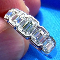 Original EARTH MINED DIAMOND Deco Wedding Band 2 CARAT PLATINUM Engagement Ring
