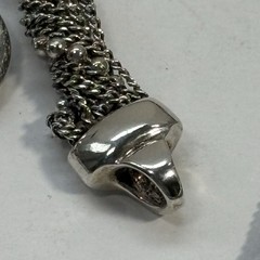 VTG Sterling Silver 925 Multi Chain Choker Necklace Torsade 15.5″ 39.1g