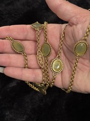YSL Green Enamel Flapper necklace